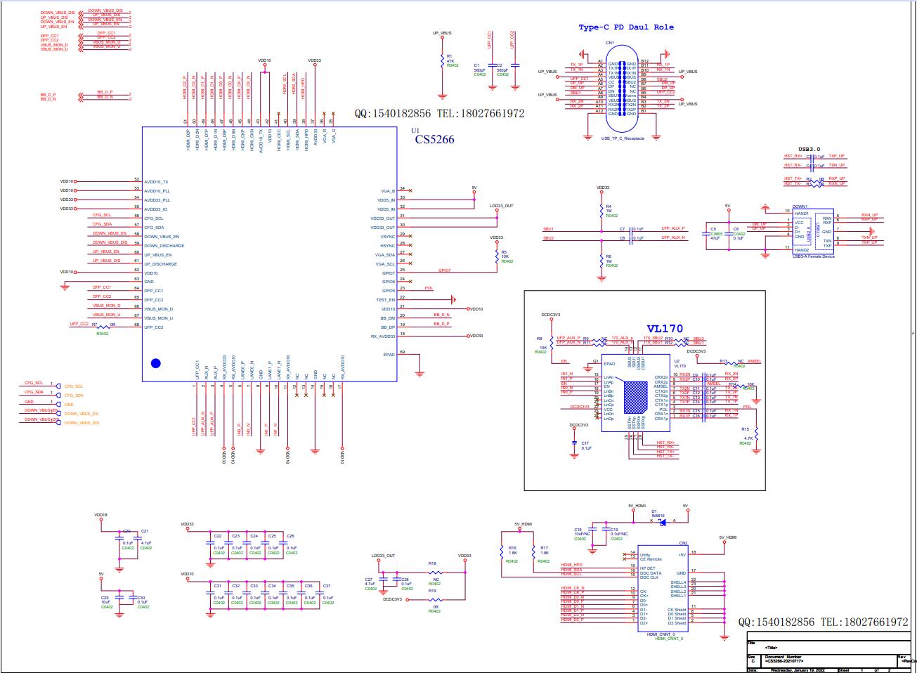 Type-CĸD(zhun)HDMI|CS5266+VL170O(sh)Ӌ(j)·|typecͶO(sh)Ӌ(j)